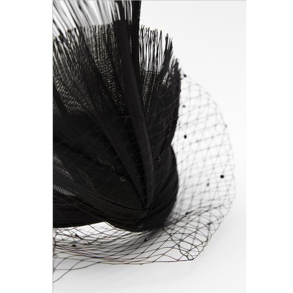 Zara French Netting Birdcage Rhinestone Veil Headpiece NWT - Picture 5 of 5